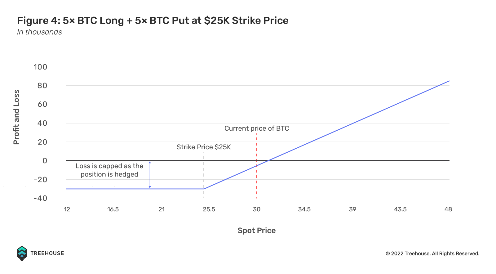 5x BTC Long + 5x BTC Put at $25K Strike Price